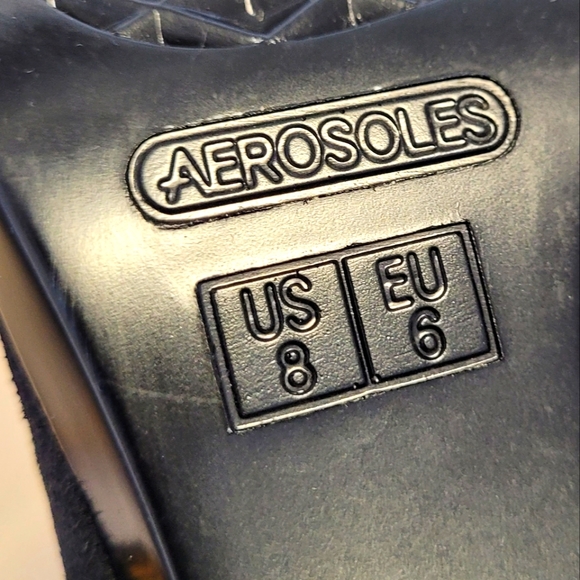 Aerosoles Black Sandals Heel 7 cm size us 8 super soft insole - Picture 12 of 15